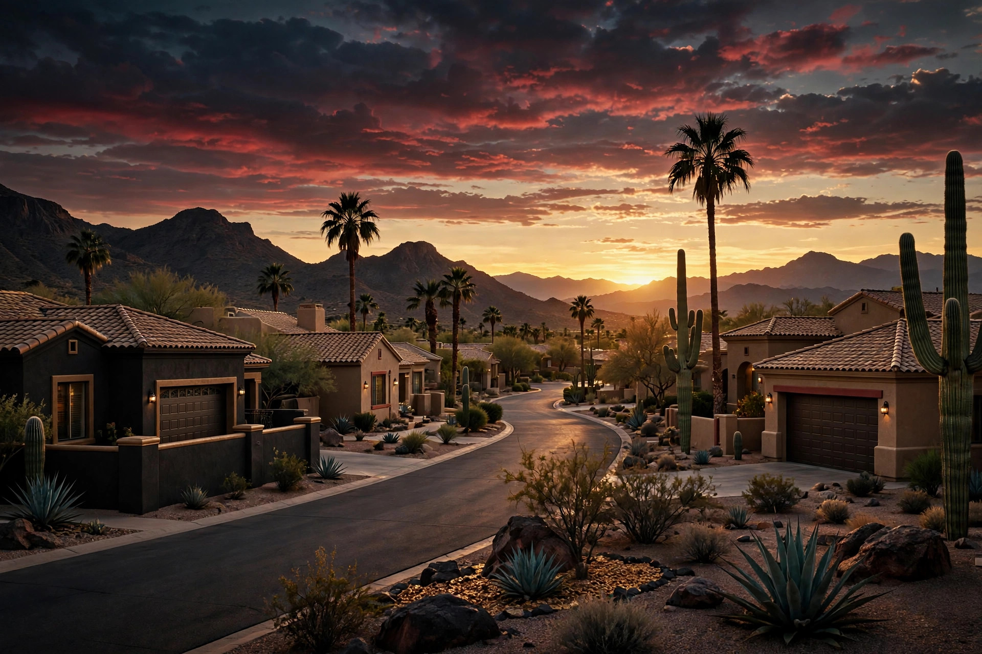 Single-story desert home with concrete tile roof in Desert Ridge, Yuma AZ